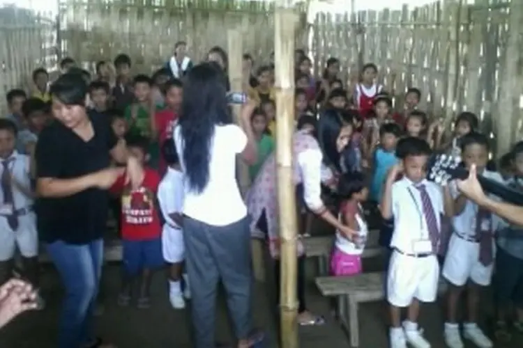 Sunday School group singing inside classroom